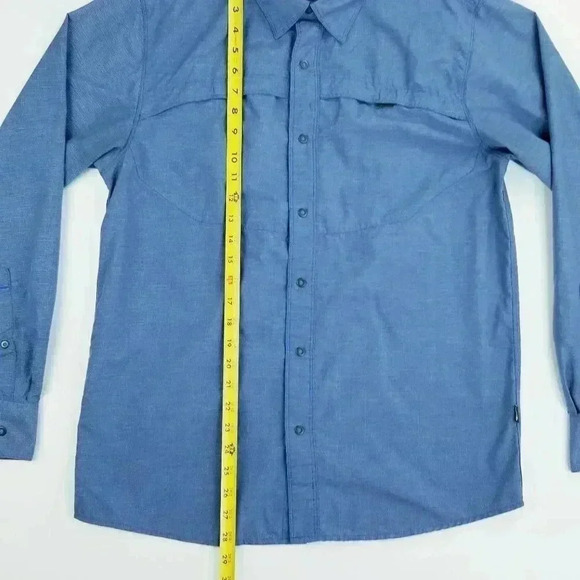 The North Face Small Men's Blue Check Logo Tag Metal Snap Hook & Loop Pockets - Picture 6 of 9